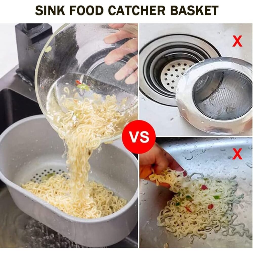 Kitchen Sink Drain Strainer Basket Compost Corner Sink Swan Strainer Basket Hang - Picture 4 of 6